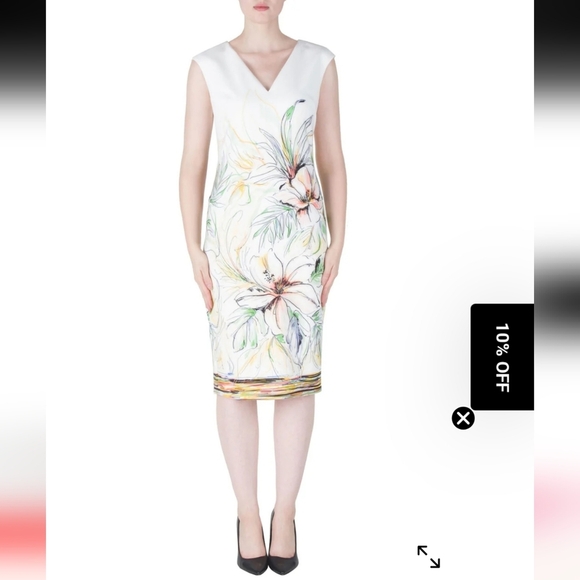 Joseph Ribkoff Dresses & Skirts - Joseph Ribkoff Floral Tea Length Dress | Size 10 | Pastel Spring Dress